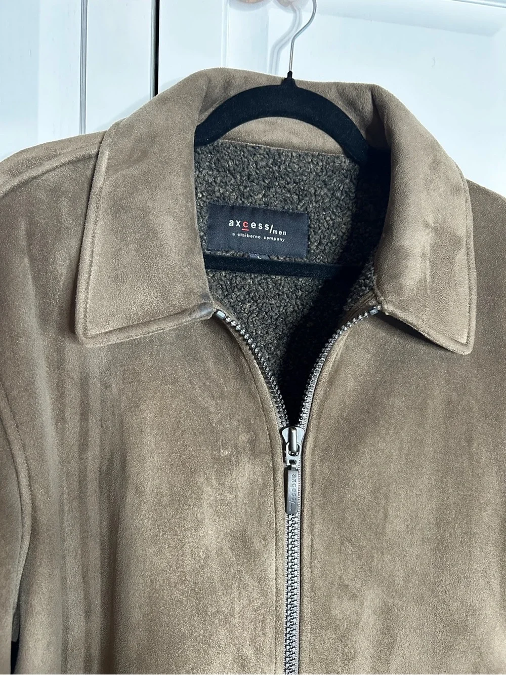 Men’s Brown Suede Zip-Front Jacket